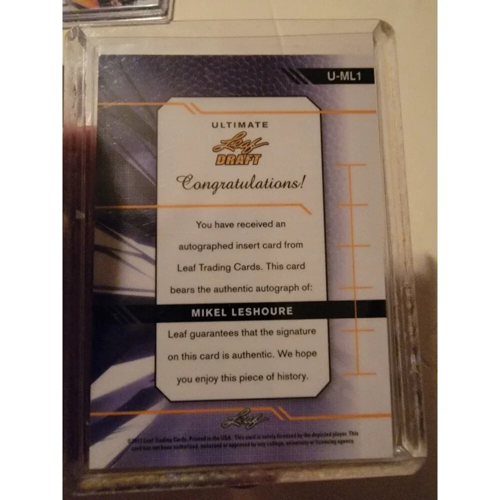 2011 Prestige Atlanta Falcons Mikel Leshoure Nfl Draft Auto Draft /20 Illini